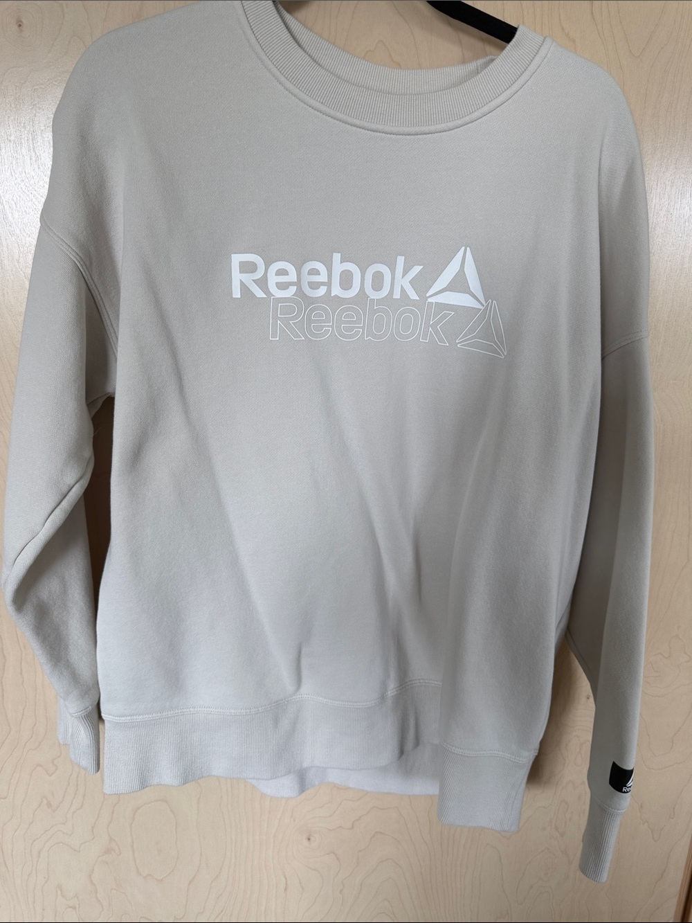 Reebok Crewneck Sweatshirt in Light Taupe with White Logo
